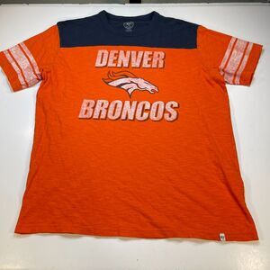 DENVER BRONCOS Mens T Shirt Sz L Burnout Vintage Style 47 Brand